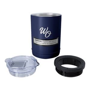 New White Owl 2-In-1 Copper‎ Insulated Beverage Holder Tumbler Graphic Logo Navy